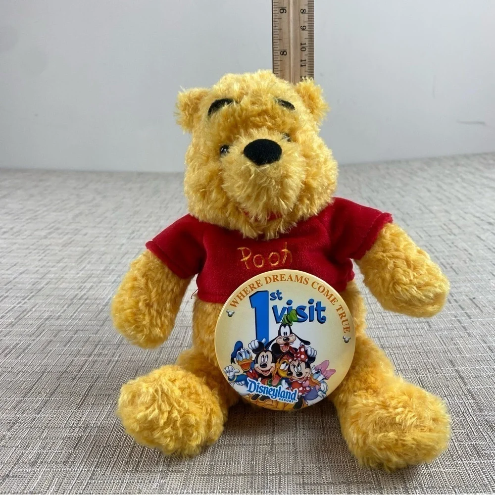 Disney‎ Parks Winnie the Pooh Stuffed Animal w/1st Visit Disneyland Pin